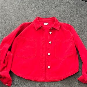 Z Supply Bold Red Denim Shirt